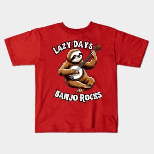 Lazy sloth banjo Kids T-Shirt